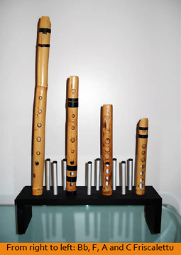 Four Hand-made Sicilian Flutes