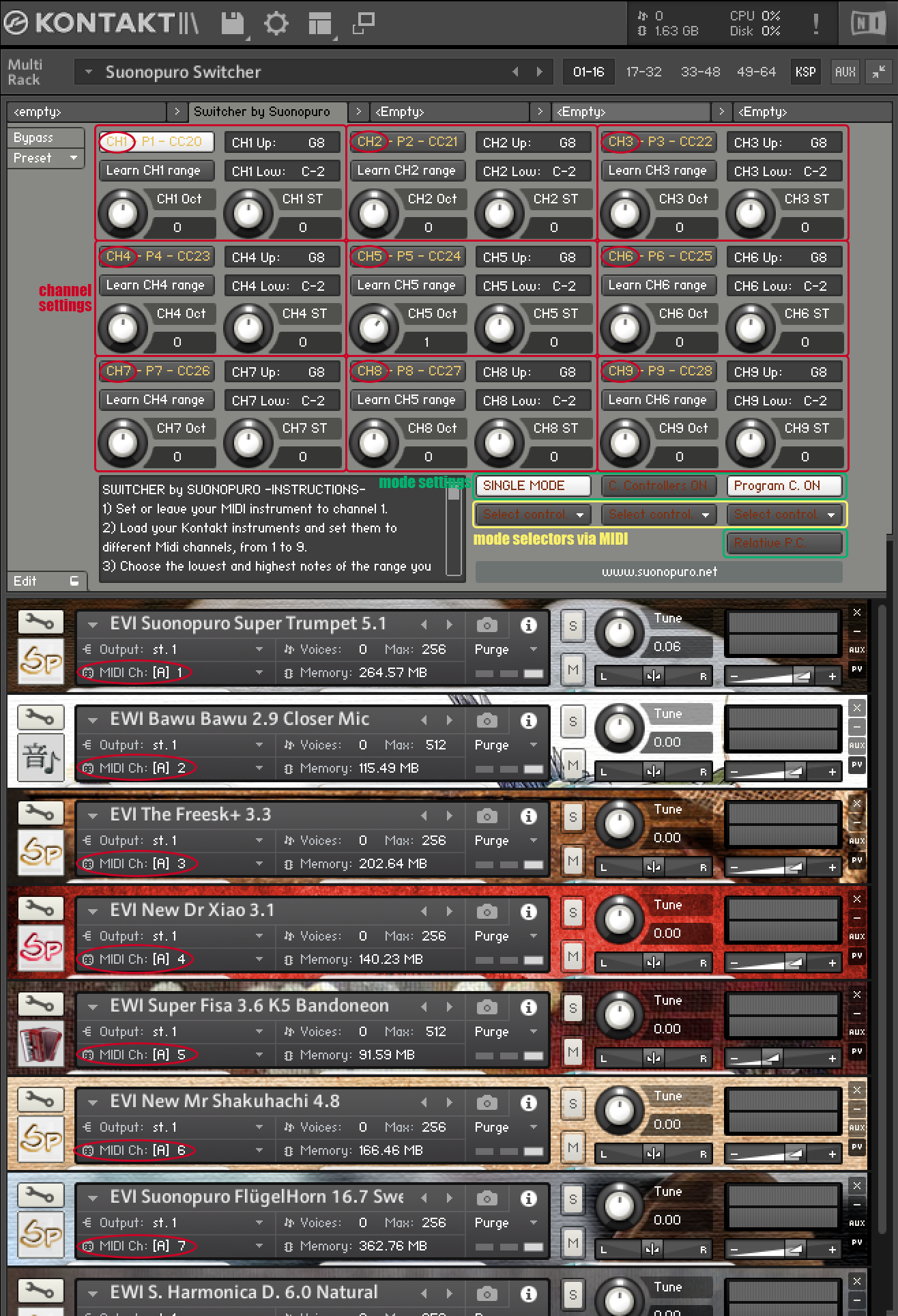 Switcher for Kontakt Interface